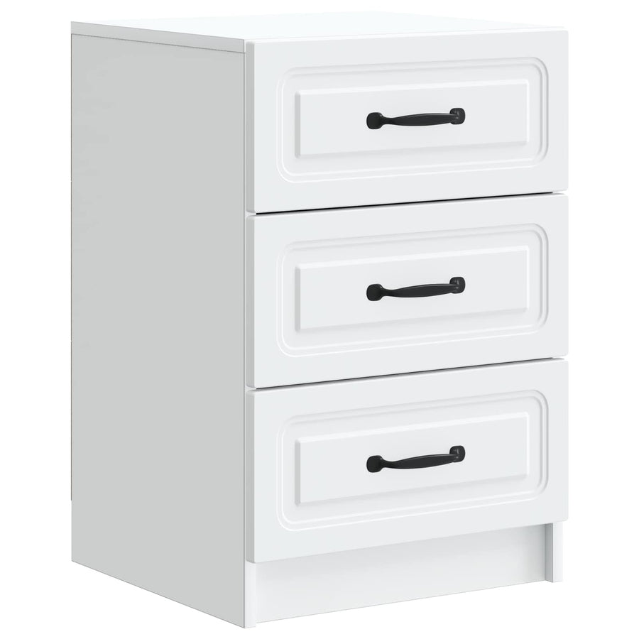 Nachtkastje met lade Wit 43 x 41 x 63,5 cm Bewerkt hout
