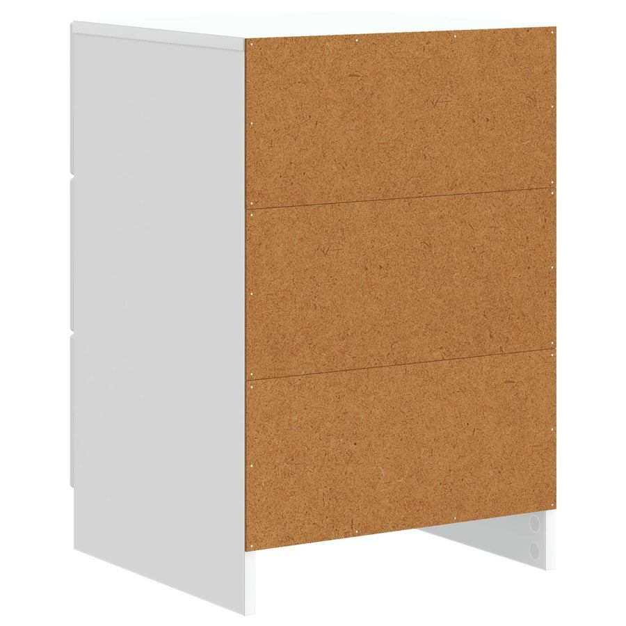 Nachtkastje met lade Wit 43 x 41 x 63,5 cm Bewerkt hout