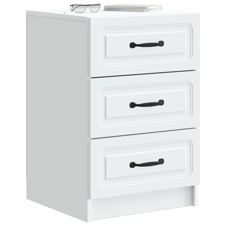Nachtkastje met lade Wit 43 x 41 x 63,5 cm Bewerkt hout