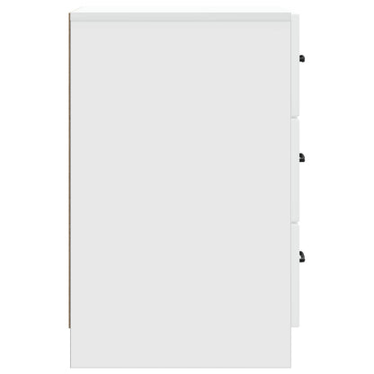 Nachtkastje met lade Wit 43 x 41 x 63,5 cm Bewerkt hout