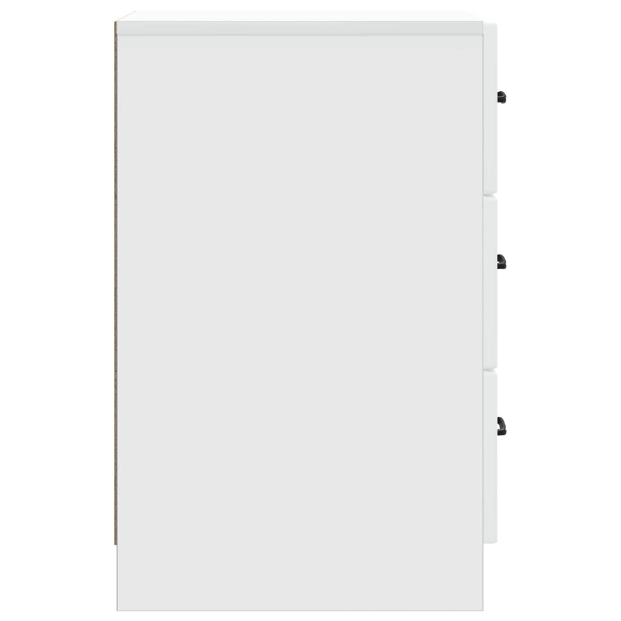 Nachtkastje met lade Wit 43 x 41 x 63,5 cm Bewerkt hout