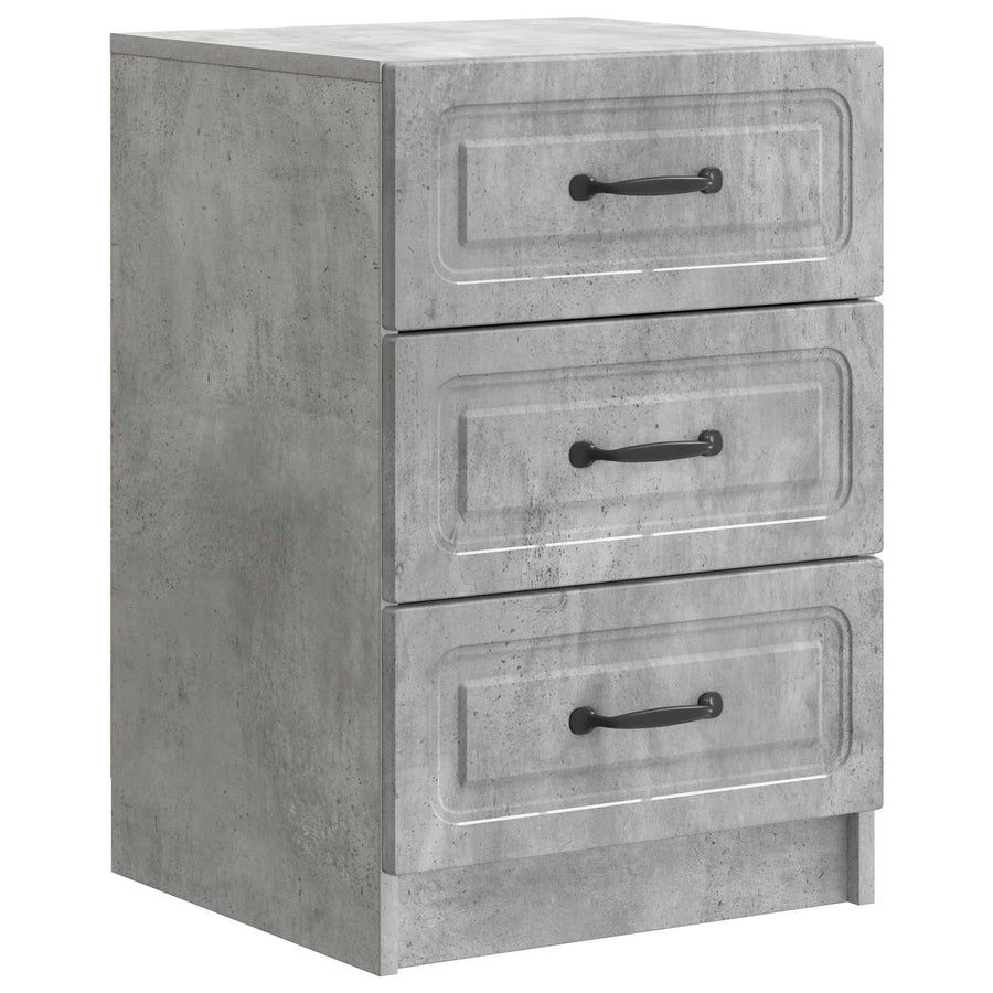 Nachtkastje met lade Betongrijs 43 x 41 x 63,5 cm Bewerkt hout