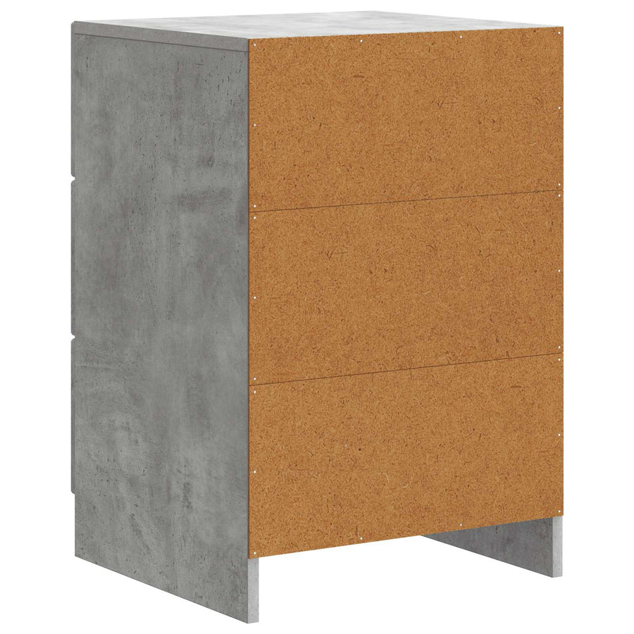 Nachtkastje met lade Betongrijs 43 x 41 x 63,5 cm Bewerkt hout