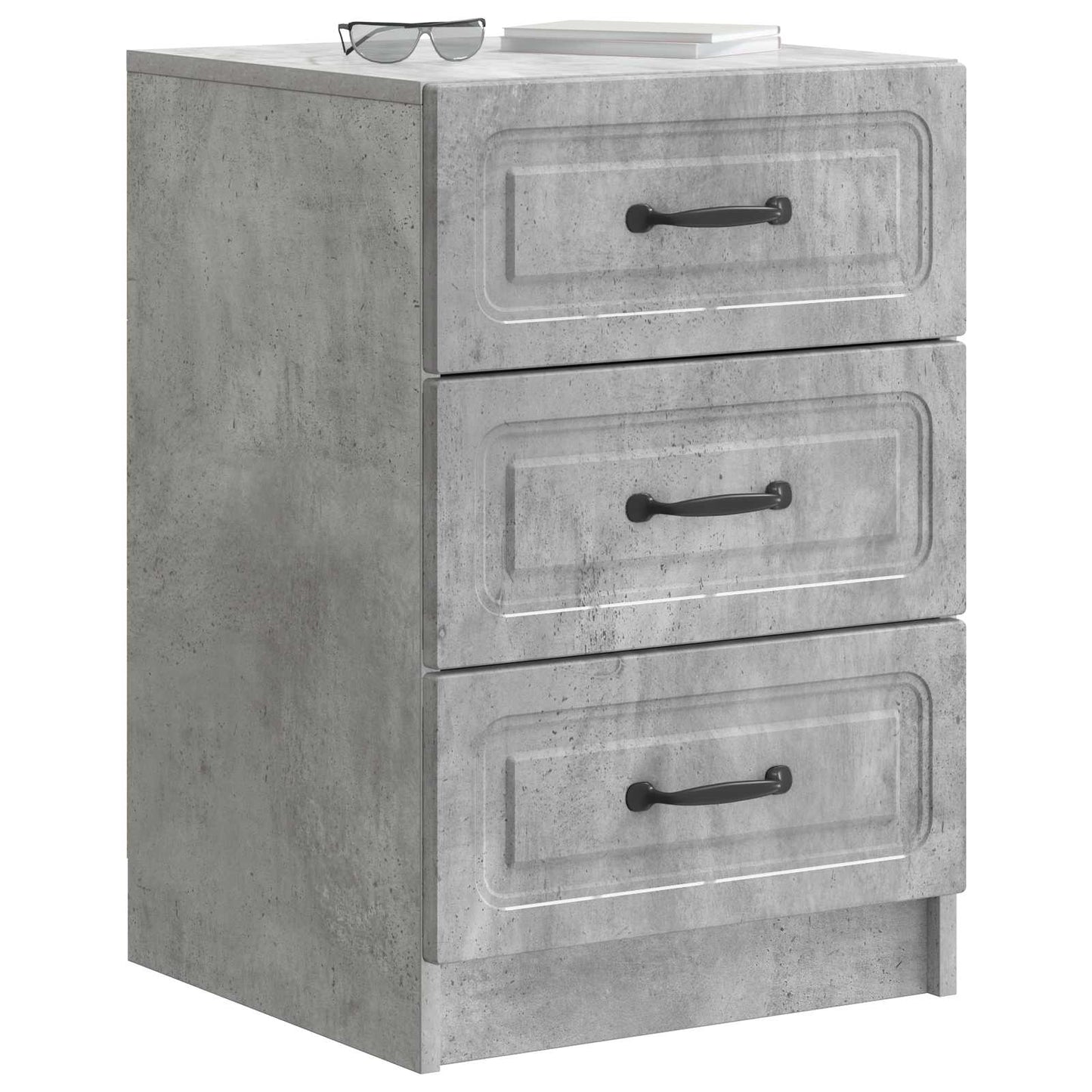 Nachtkastje met lade Betongrijs 43 x 41 x 63,5 cm Bewerkt hout