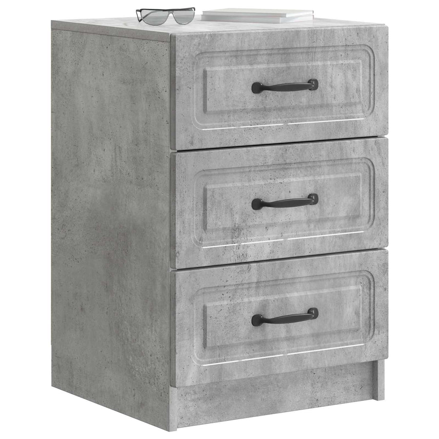 Nachtkastje met lade Betongrijs 43 x 41 x 63,5 cm Bewerkt hout