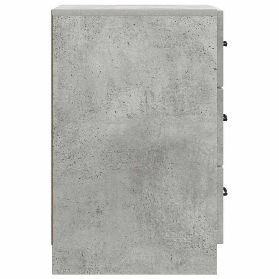 Nachtkastje met lade Betongrijs 43 x 41 x 63,5 cm Bewerkt hout