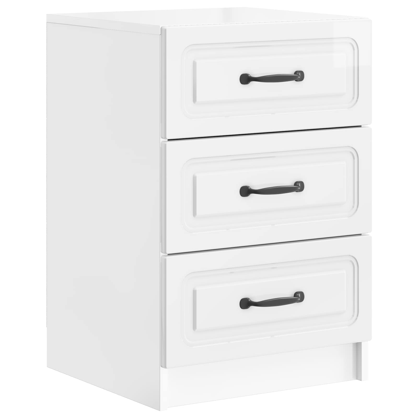 Nachtkastje Hoogglans Wit 43 x 41 x 63,5 cm Bewerkt hout