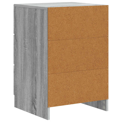 Nachtkastje Grijs sonoma 43 x 41 x 63,5 cm Bewerkt hout