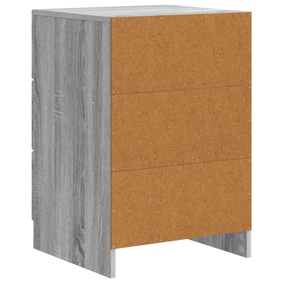 Nachtkastje Grijs sonoma 43 x 41 x 63,5 cm Bewerkt hout