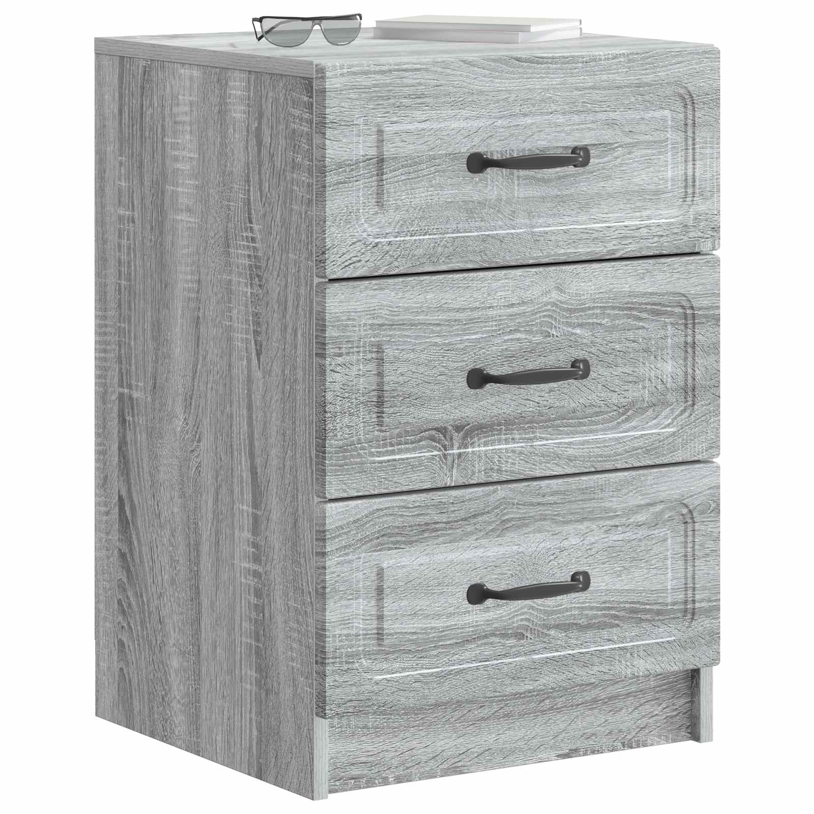 Nachtkastje Grijs sonoma 43 x 41 x 63,5 cm Bewerkt hout