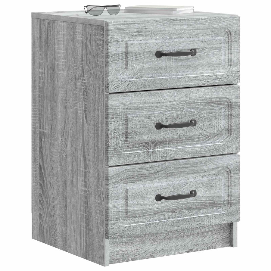 Nachtkastje Grijs sonoma 43 x 41 x 63,5 cm Bewerkt hout