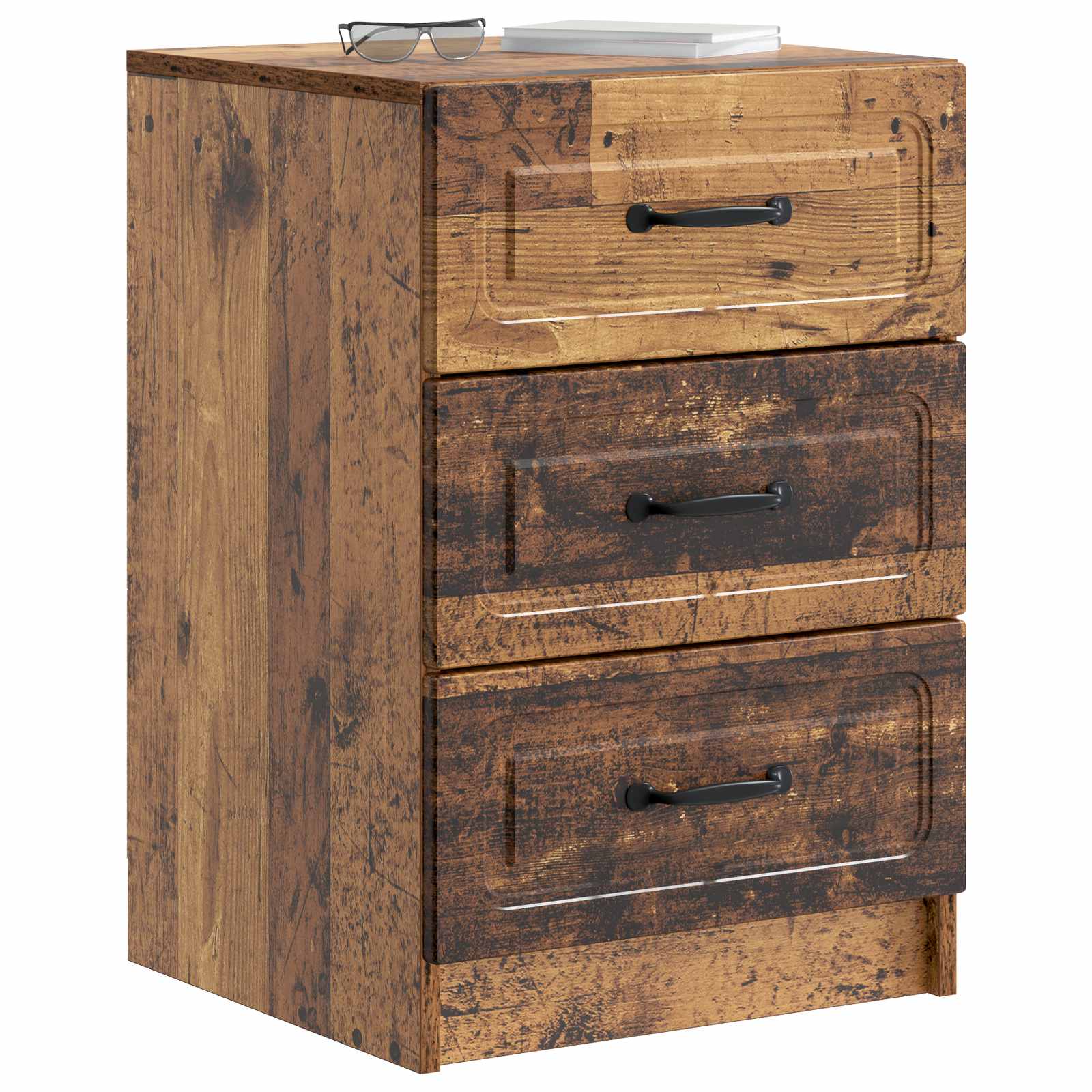 Nachtkastje met lade Oud hout 43 x 41 x 63,5 cm Bewerkt hout