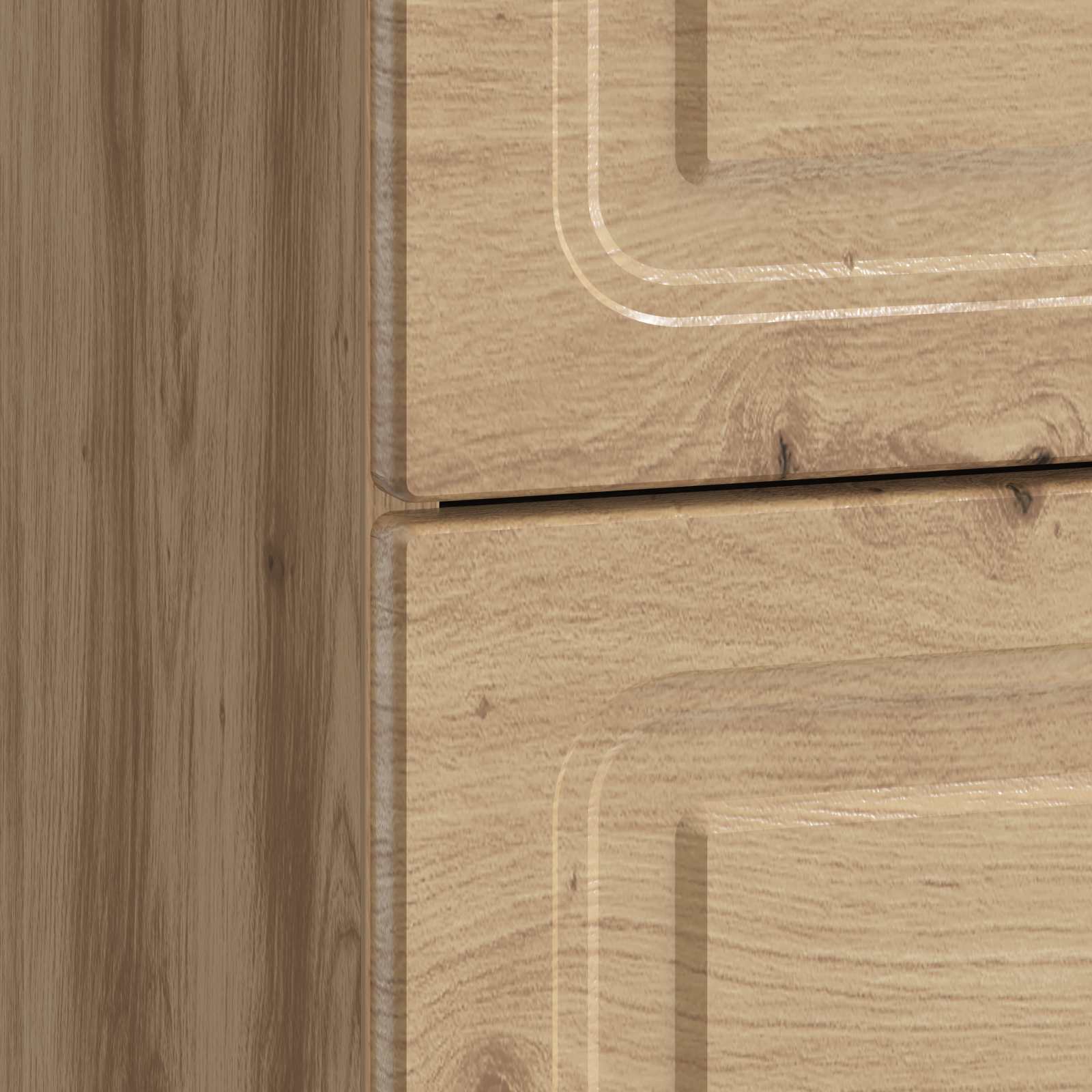 Nachtkastje Artisanaal eiken 43 x 41 x 63,5 cm Bewerkt hout