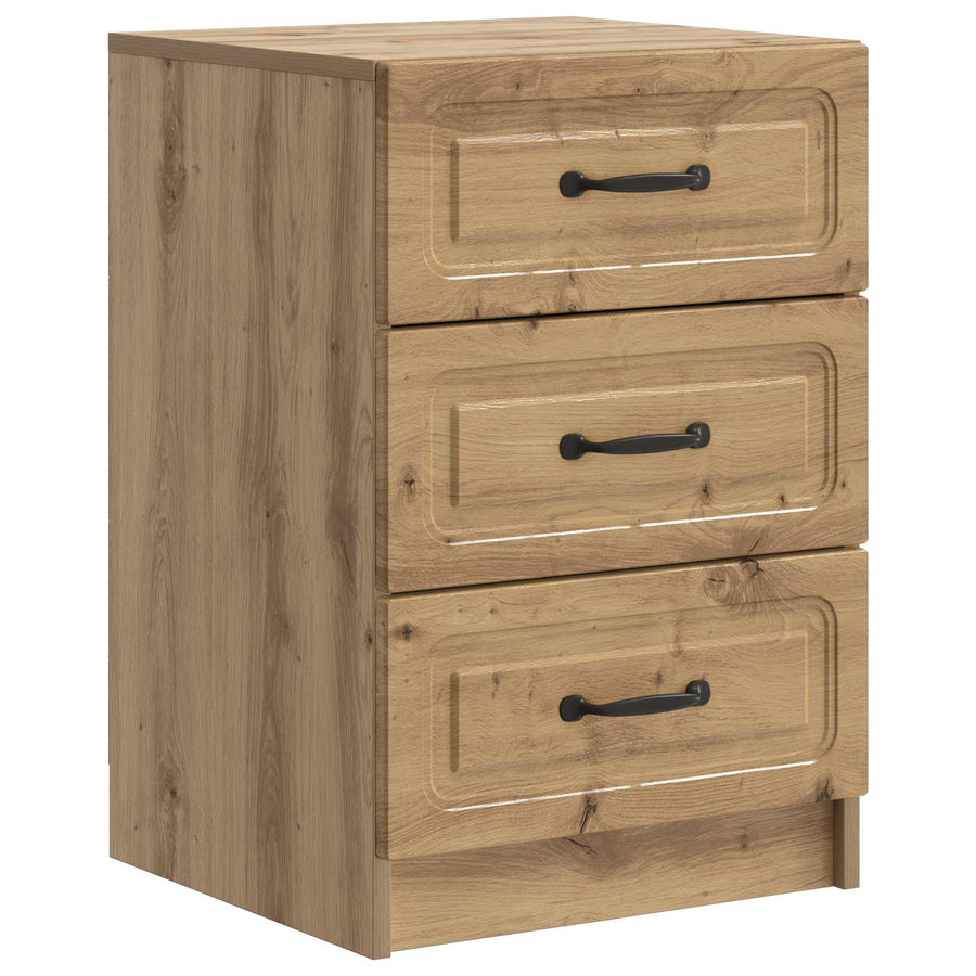 Nachtkastje Artisanaal eiken 43 x 41 x 63,5 cm Bewerkt hout