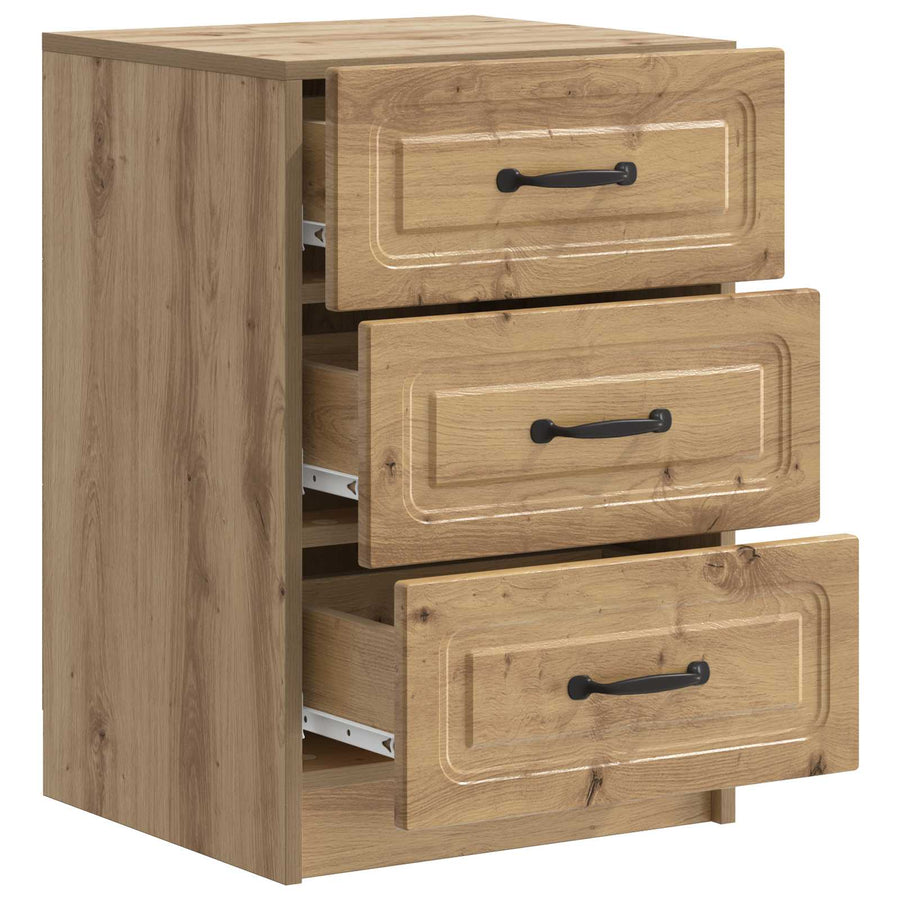 Nachtkastje Artisanaal eiken 43 x 41 x 63,5 cm Bewerkt hout