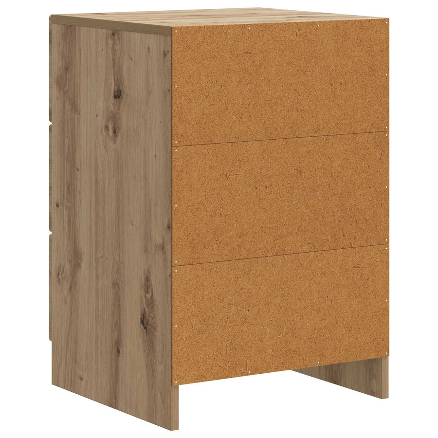 Nachtkastje Artisanaal eiken 43 x 41 x 63,5 cm Bewerkt hout