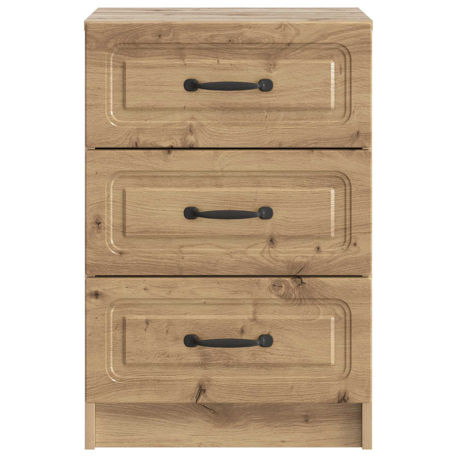 Nachtkastje Artisanaal eiken 43 x 41 x 63,5 cm Bewerkt hout