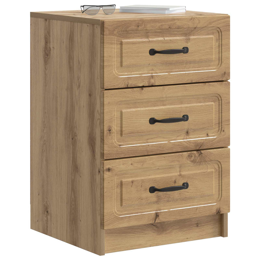 Nachtkastje Artisanaal eiken 43 x 41 x 63,5 cm Bewerkt hout