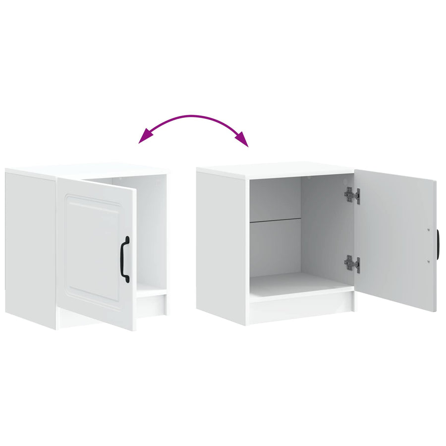 Nachtkastje 2 pcs Wit 43 x 34,5 x 47 cm Bewerkt hout