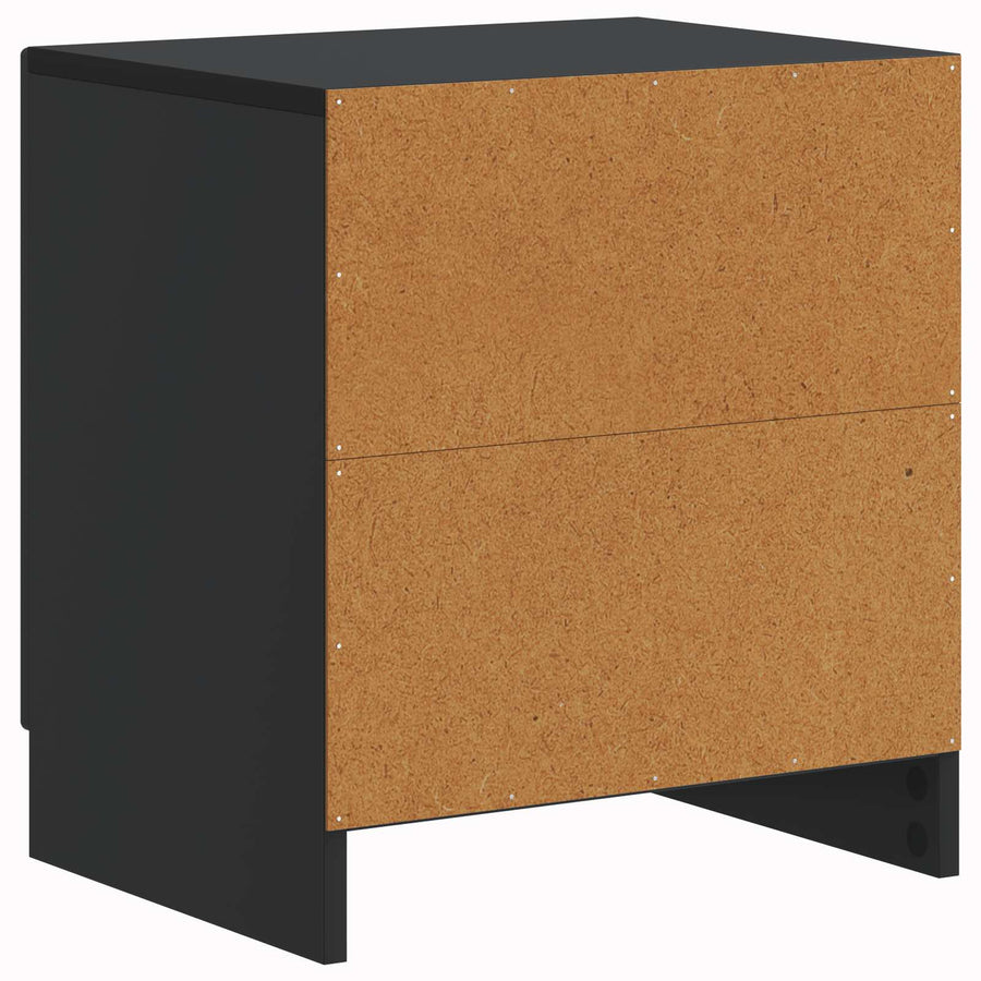 Nachtkastje Zwart 43 x 34,5 x 47 cm Bewerkt hout
