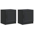 Nachtkastjes set 2 stuks zwart 43x34,5x47 cm bewerkt hout