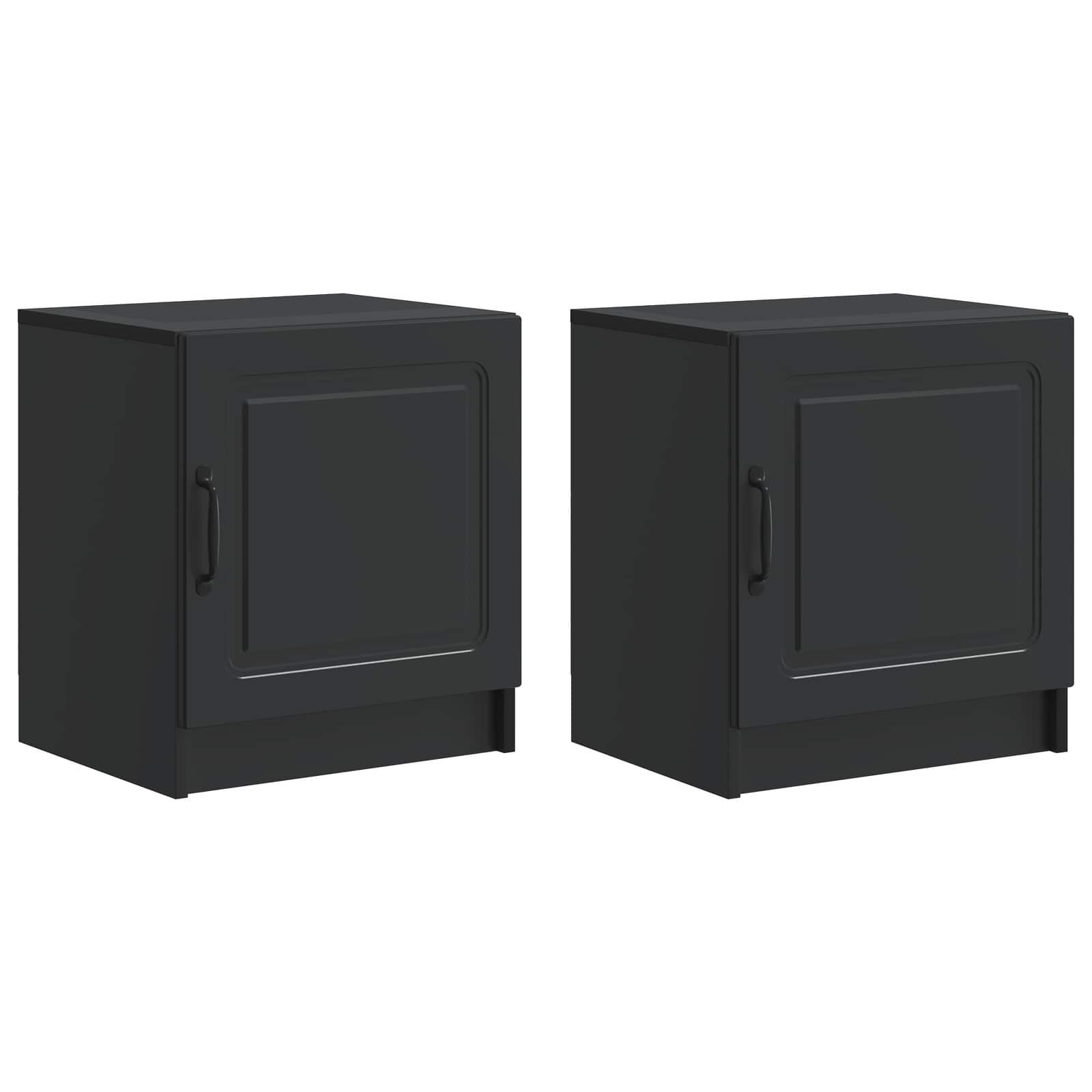 Nachtkastje 2 pcs Zwart 43 x 34,5 x 47 cm Bewerkt hout