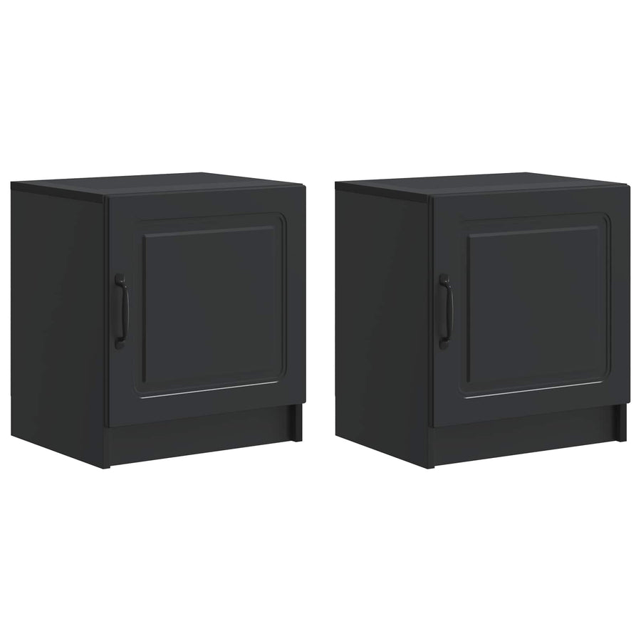 Nachtkastje 2 pcs Zwart 43 x 34,5 x 47 cm Bewerkt hout