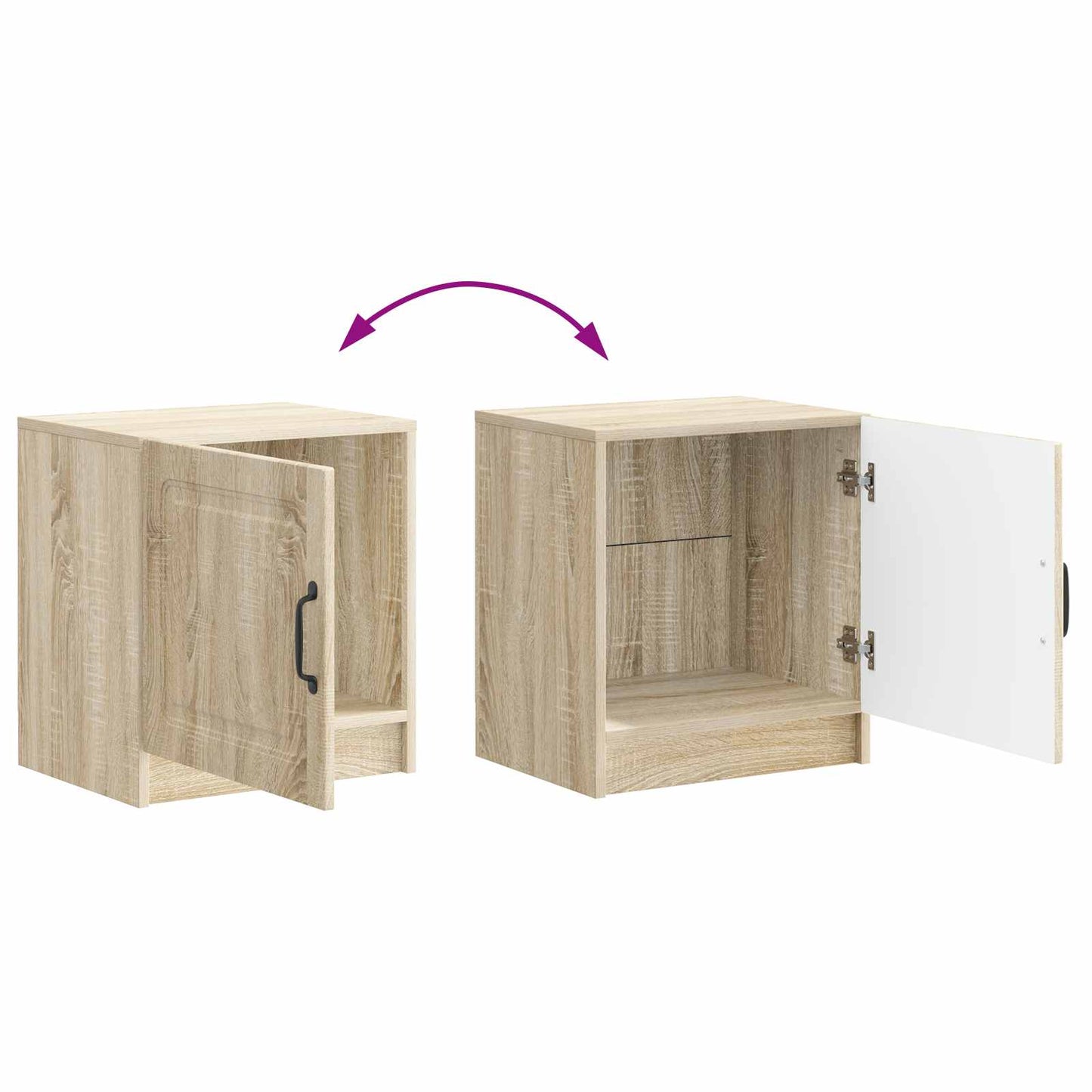 Nachtkastje Sonoma Eiken 43 x 34,5 x 47 cm Bewerkt hout