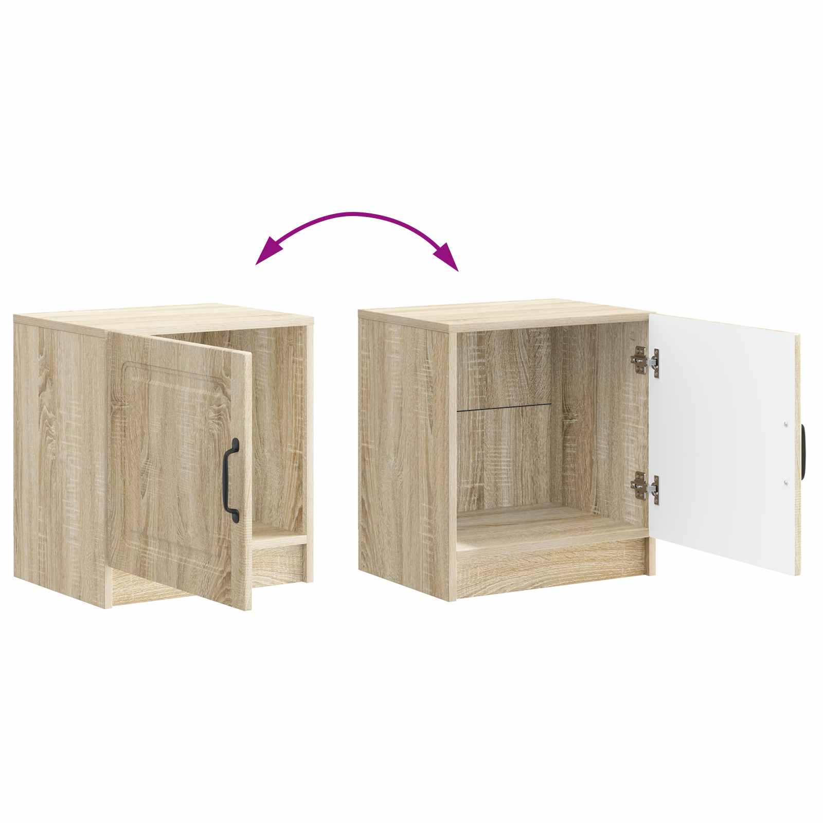 Nachtkastje Sonoma Eiken 43 x 34,5 x 47 cm Bewerkt hout