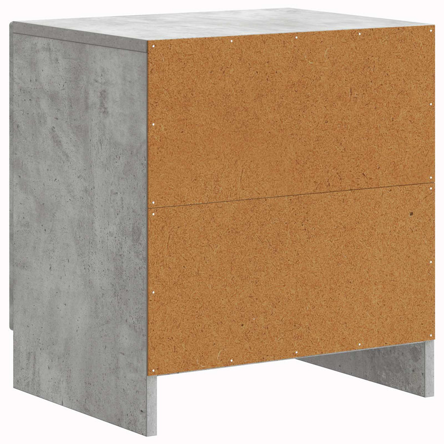 Nachtkastje Betongrijs 43 x 34,5 x 47 cm Bewerkt hout
