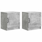 Nachtkastje 2 stuks betongrijs 43x34,5x47 cm bewerkt hout