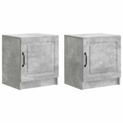 Nachtkastje 2 stuks betongrijs 43x34,5x47 cm bewerkt hout