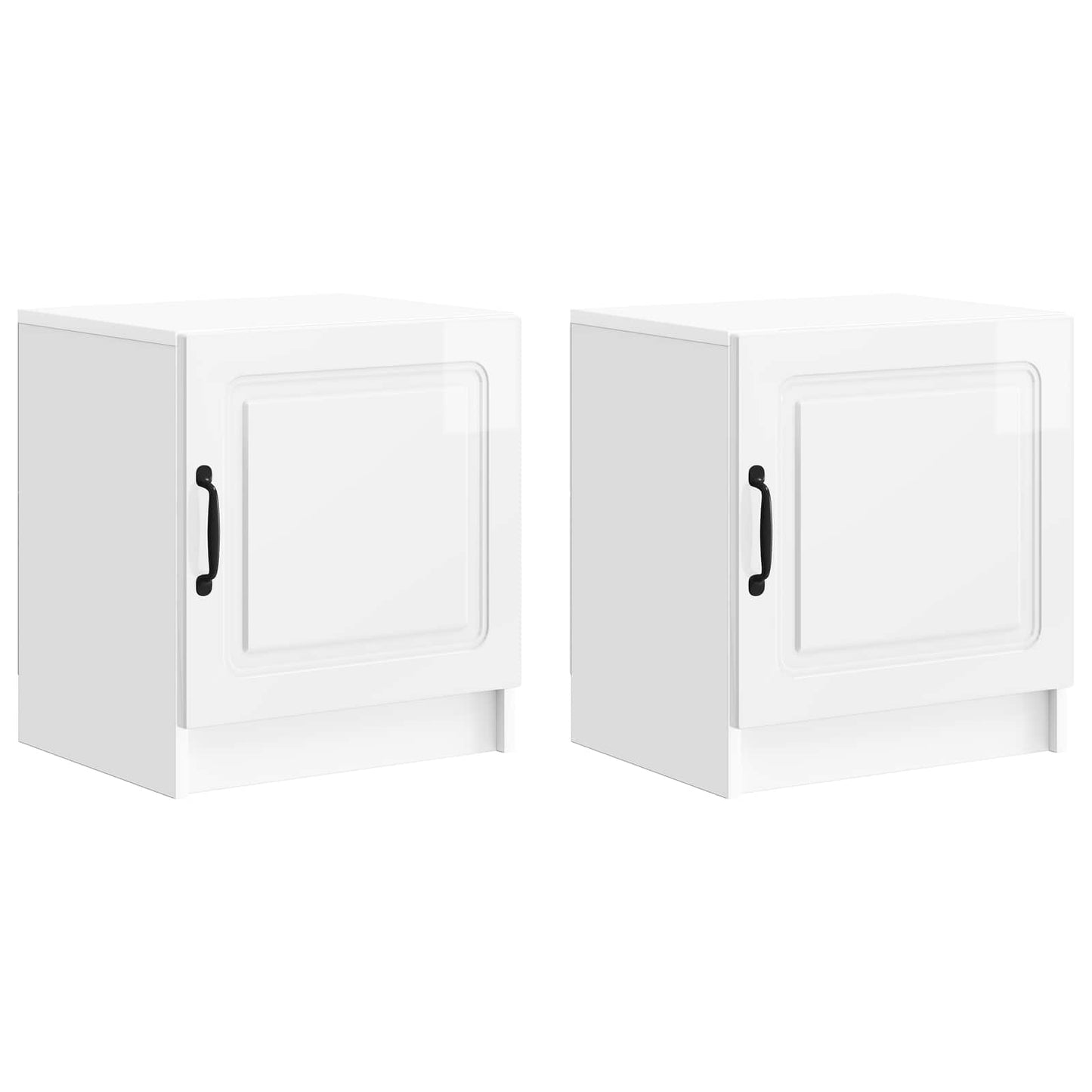 Nachtkastje 2 pcs Hoogglans Wit 43 x 34,5 x 47 cm Bewerkt hout