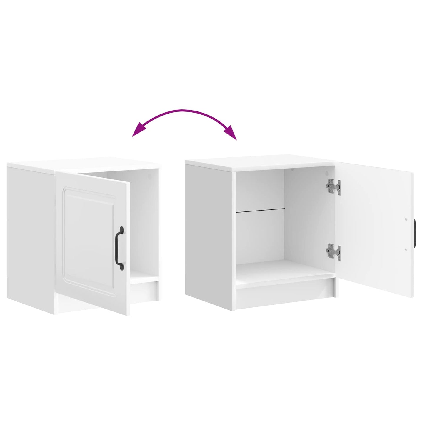 Nachtkastje 2 pcs Hoogglans Wit 43 x 34,5 x 47 cm Bewerkt hout