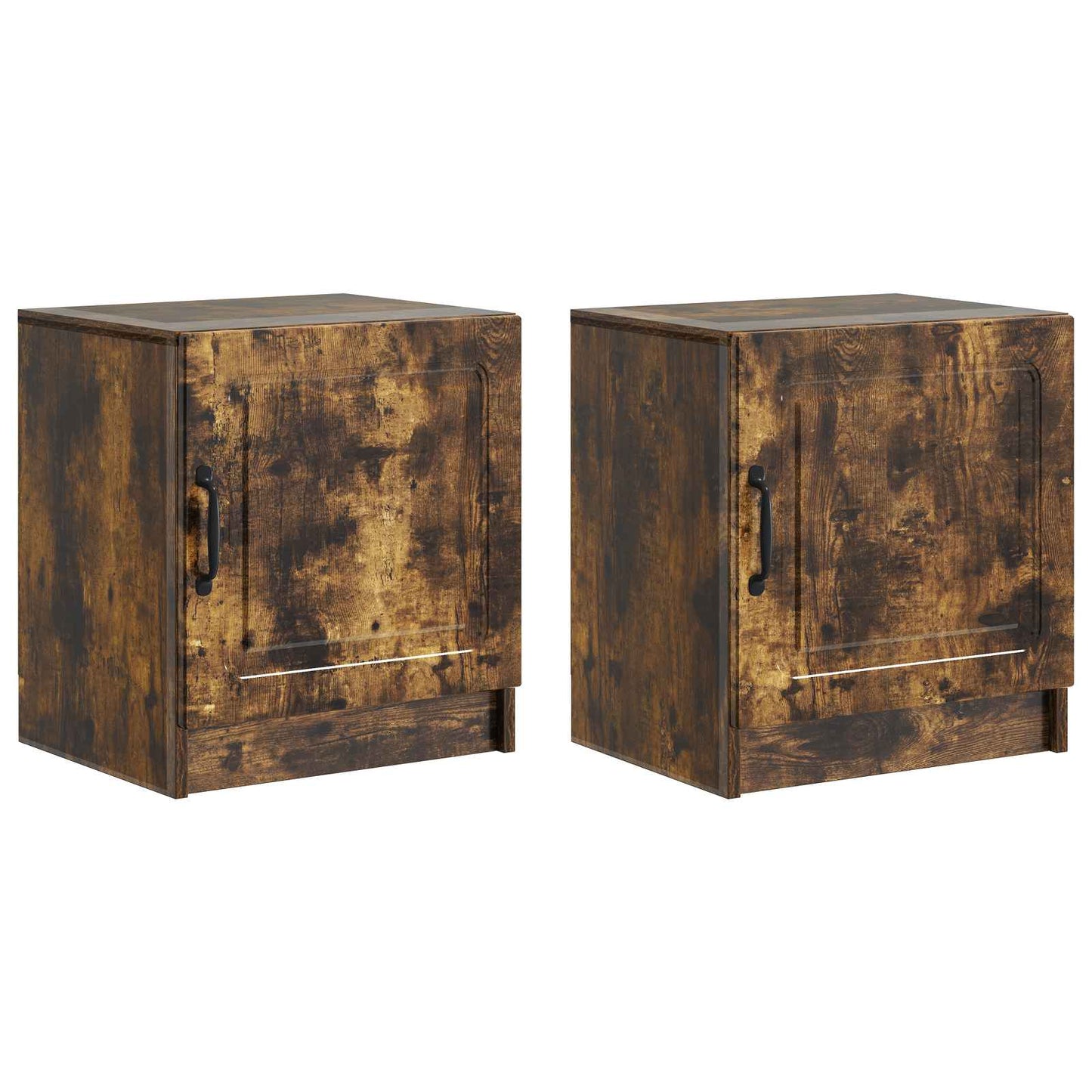 Nachtkastje 2 pcs Gerookt eiken 43 x 34,5 x 47 cm Bewerkt hout