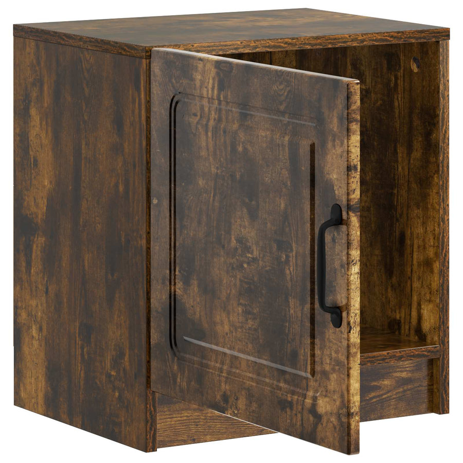 Nachtkastje 2 pcs Gerookt eiken 43 x 34,5 x 47 cm Bewerkt hout
