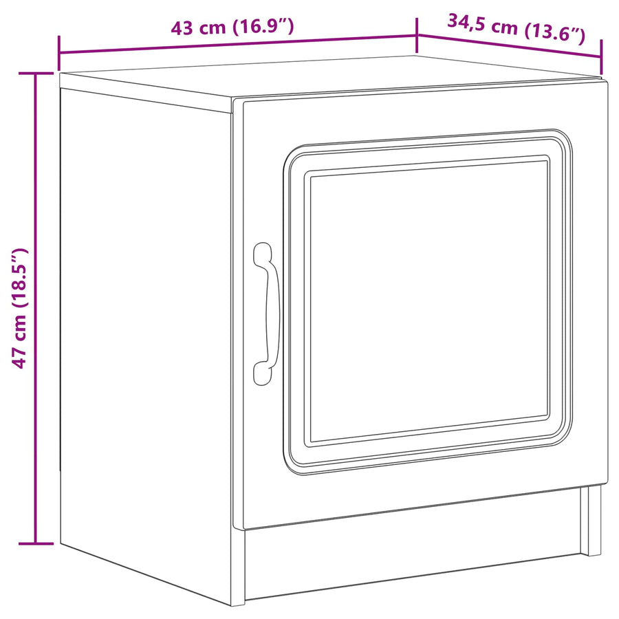 Nachtkastje 2 pcs Oud hout 43 x 34,5 x 47 cm Bewerkt hout