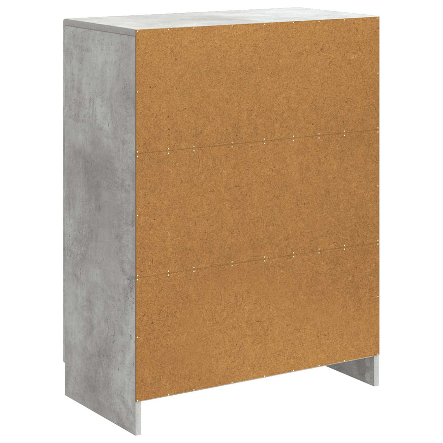 Dressoir Betongrijs 66 x 34,5 x 87 cm Bewerkt hout