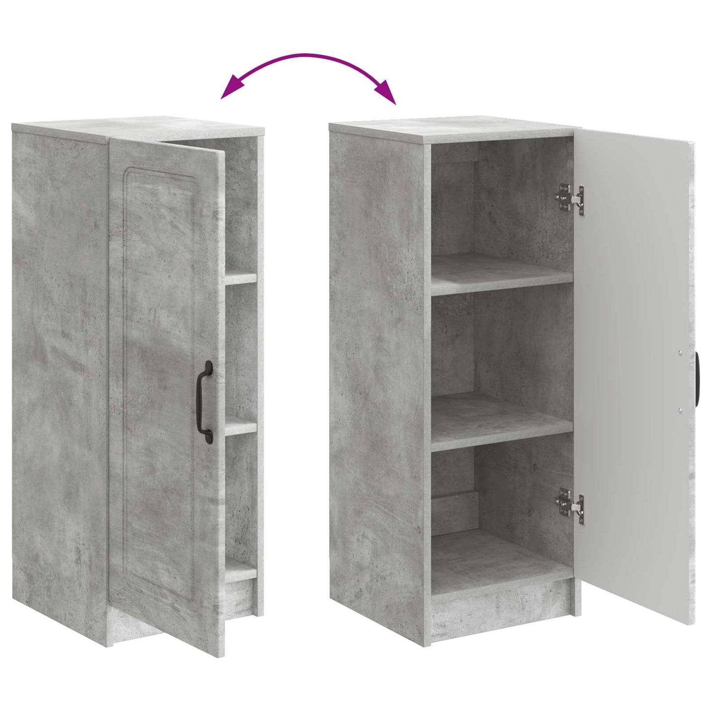 Dressoir Betongrijs 33 x 34,5 x 87 cm Bewerkt hout