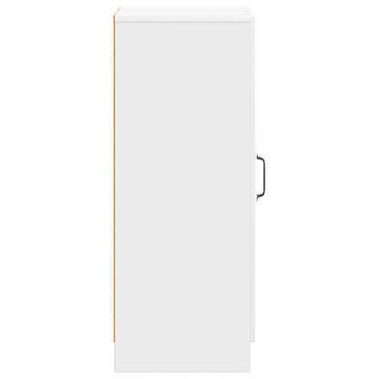 Dressoir Hoogglans Wit 33 x 34,5 x 87 cm Bewerkt hout