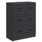 Drawer Cabinet Black 66 x 34.5 x 87 cm Engineered Wood