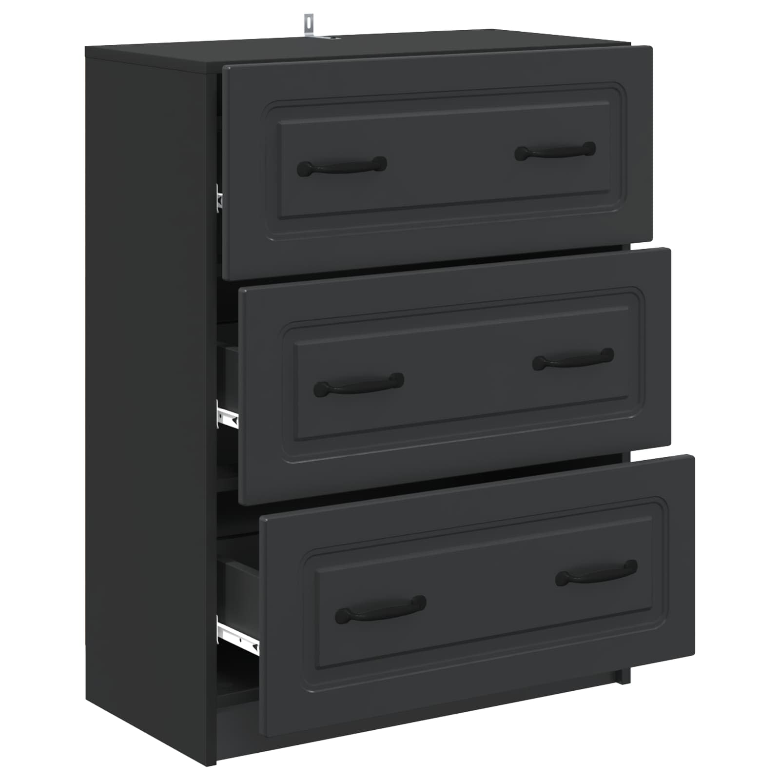 Ladenkast Zwart 66 x 34,5 x 87 cm Bewerkt hout