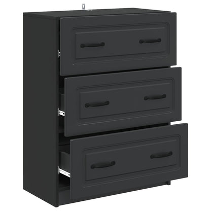 Ladenkast Zwart 66 x 34,5 x 87 cm Bewerkt hout
