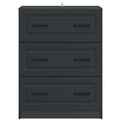 Ladenkast Zwart 66 x 34,5 x 87 cm Bewerkt hout