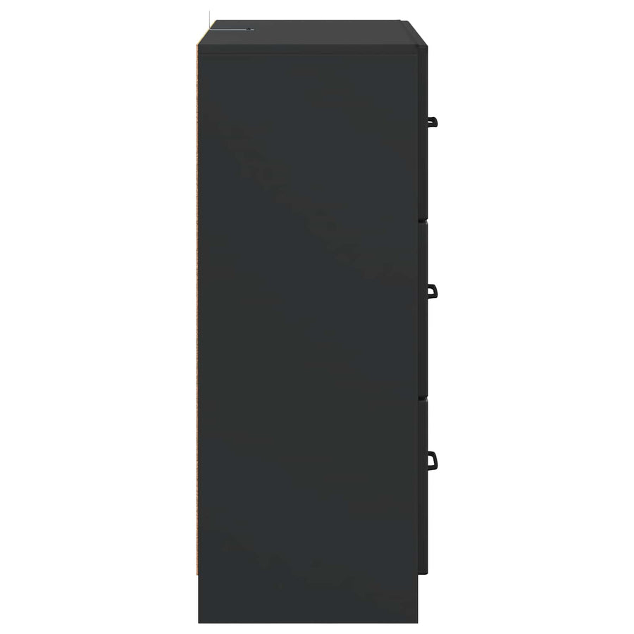 Ladenkast Zwart 66 x 34,5 x 87 cm Bewerkt hout