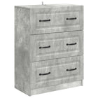 Side Cabinet Concrete Grey 66 x 34.5 x 87 cm Engineered Wood