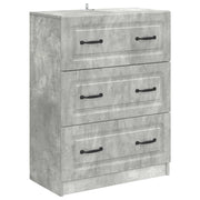 Ladekast 66x34,5x87 cm bewerkt hout betongrijs