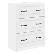 Ladekast 66x34,5x87 cm hoogglans wit bewerkt hout