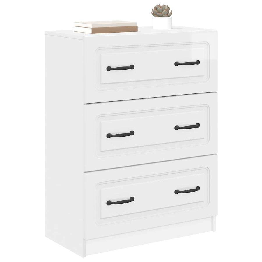Ladenkast Hoogglans Wit 66 x 34,5 x 87 cm Bewerkt hout