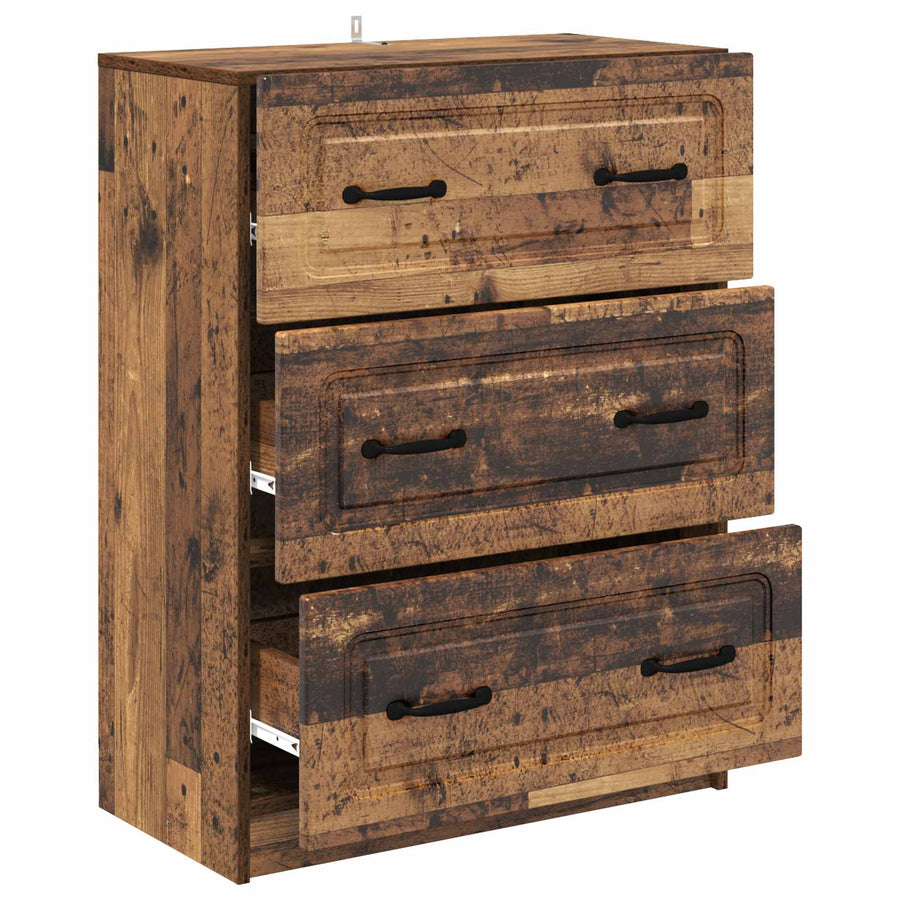 Ladenkast Oud hout 66 x 34,5 x 87 cm Bewerkt hout